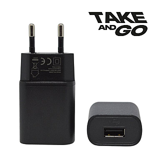 Take and Go USB lader 220V / 2A zwart