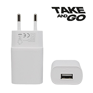 Take and Go USB lader 220V / 2A wit
