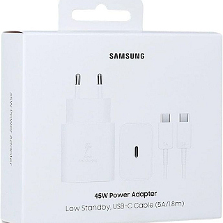 Fast Charger USB-C 45W + USB-C to USB-C 1.8m 5A Cable EP-T4511XWEGEU White Blister