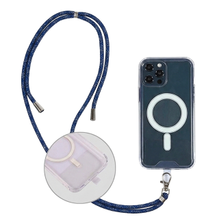 Universal Smartphone Lanyard dark blue glitter