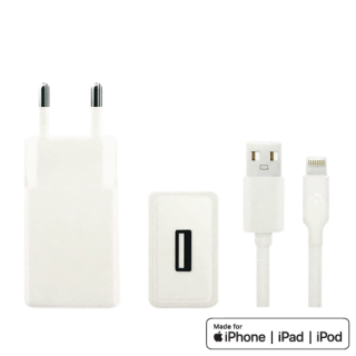 iNcentive Travel Adapter 2.1A + USB-A to Lightning Cable Apple MFI certified (VT295)