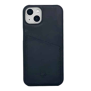 Platina Card Holder Case 100% leer for iPhone 13 Pro Max Black