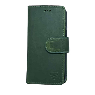 Platina Wallet Case 100% leer for iPhone 12/12 Pro Dark Brown