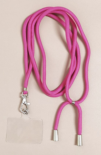 Universal Smartphone Lanyard Fuschia Silver