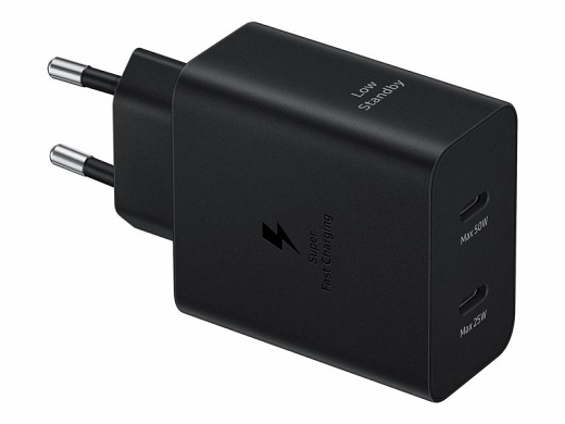 Power Adapter 50W Duo USB-C + USB-C to USB-C 1.8m Cable EP-T5020XBEGEU Black Blister