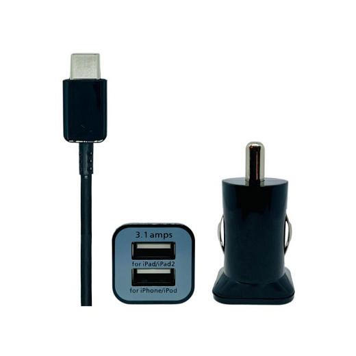 iNcentive Car Charger 3.1 & USB-A to USB-C Cable 1 meter Black (VT217)