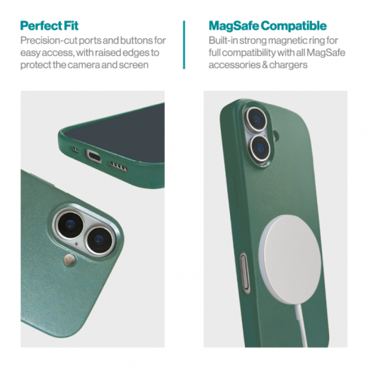 Premium Back Cover (MagSafe Compatible) for iPhone 16e/17e Green
