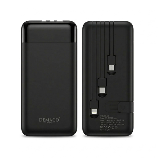 Mobile Powerbank 20.000 mAh incl. cables (Lightning / USB-C / Micro) Black B5