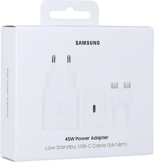 Fast Charger USB-C 45W + USB-C to USB-C 1.8m 5A Cable EP-T4511XWEGEU White Blister