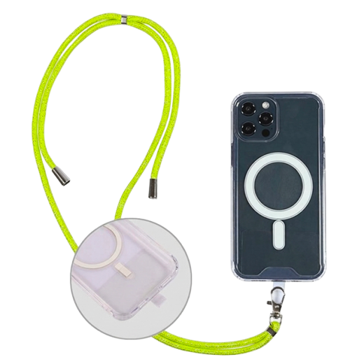 Universal Smartphone Lanyard NEON yellow glitter