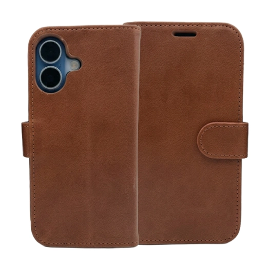 PU Wallet Deluxe for iPhone 16 Brown