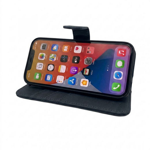 PU Wallet Deluxe for iPhone 13 Pitch Black