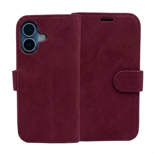 PU Wallet Deluxe for iPhone 14 Plus Red Wine