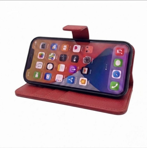 PU Wallet Deluxe for iPhone 15 Pro Lipstick Red