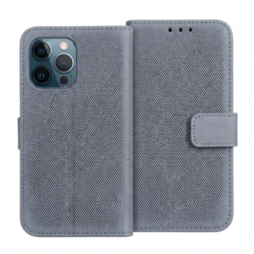 PU Wallet Premium for Galaxy A14 Denim Grey NEW