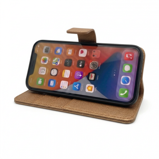 PU Wallet Premium for iPhone 15 Pro Bronzy Brown NEW
