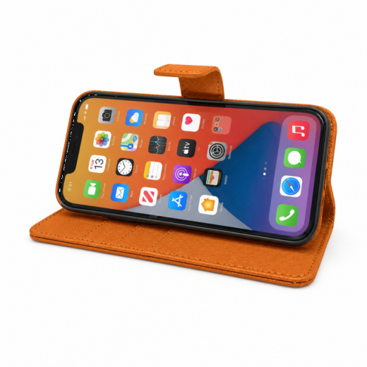 PU Wallet Premium for Galaxy S22 Ultra Dutch Orange