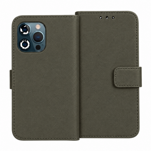 PU Wallet Premium for iPhone 13 Pro Max Fox Grey