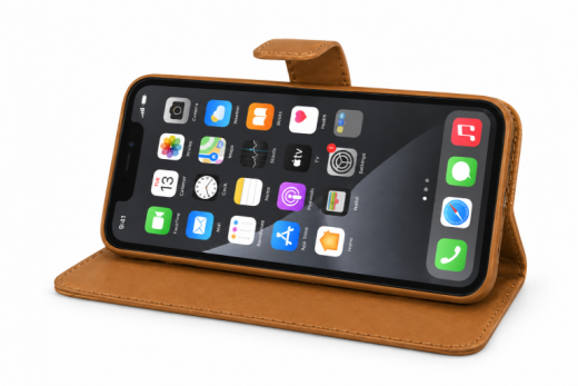 Premium Leather Wallet Case Galaxy S8 Cognac