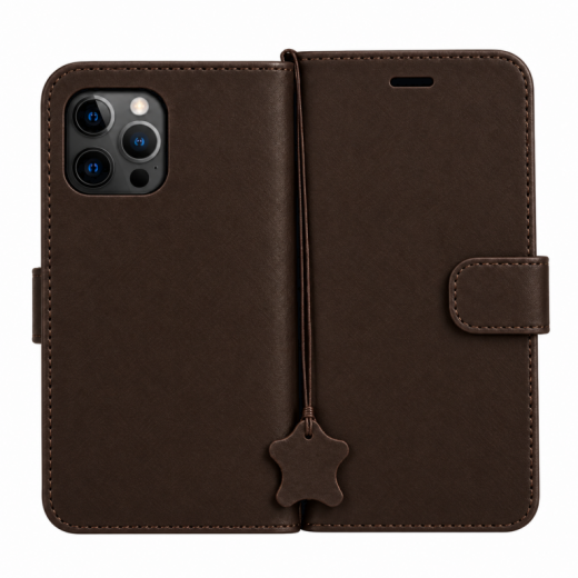 Premium Leather Wallet Case for Galaxy A5 2017 Dark brown