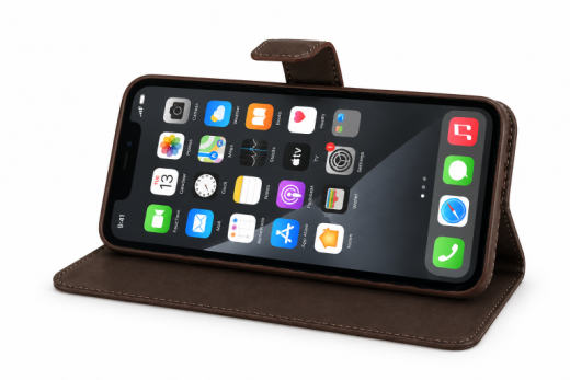 Premium Leather Wallet Case for iPhone 7/8 Plus Dark brown