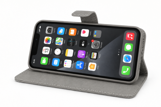 Premium Leather Wallet Case for Galaxy A5 2017 Grey