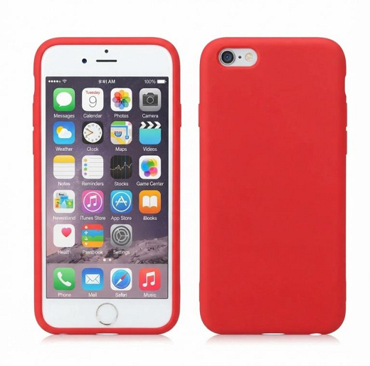Silicon Flat Case for iPhone 6/6S Plus Red