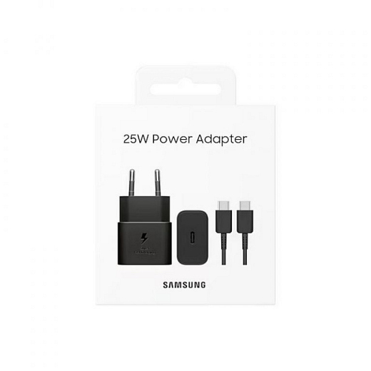 Travel Adapter Fast Charger USB-C 25W + USB-C to USB-C Cable EP-T2510XBEGEU Black Blister