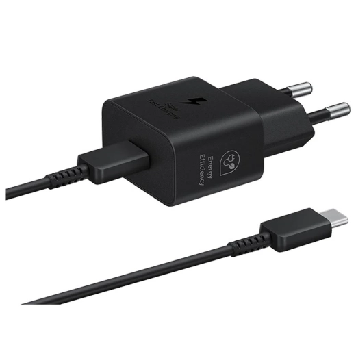 Travel Adapter Fast Charger USB-C 25W + USB-C to USB-C Cable EP-T2510XBEGEU Black Blister