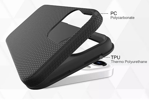 Dual Layer Rugged Case for Galaxy A15 Black