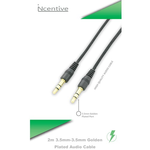 iNcentive Gold-Plated 3.5mm Aux Cable 2 meter (VT350)