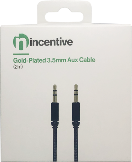 iNcentive Gold-Plated 3.5mm Aux Cable 2 meter (VT350)