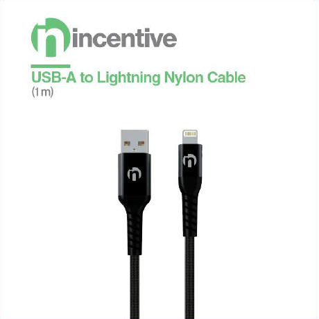 iNcentive Strong Nylon USB-A to Lightning Cable 1 meter (VT207)