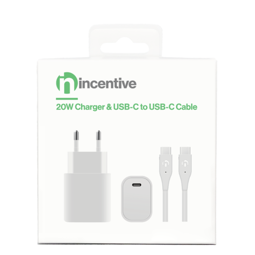 iNcentive Travel Adapter 20W PD USB-C + USB-C to USB-C Cable (VT396)