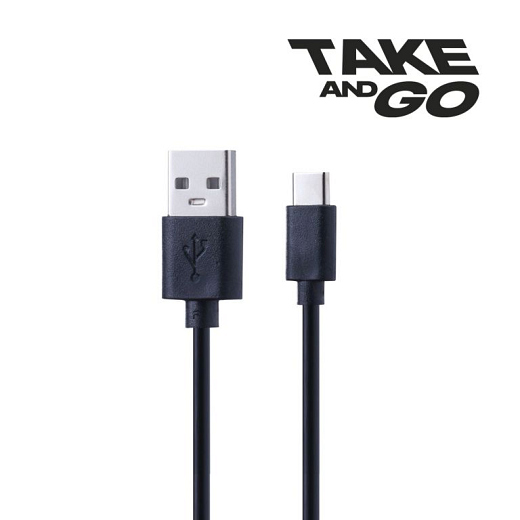 Take and Go USB-A to USB-C Cable 1 meter zwart