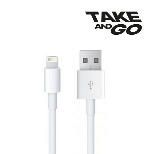 Take and Go USB-A to Lightning Cable 2 meter white