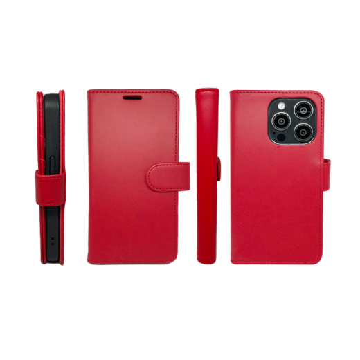PU Wallet Deluxe for iPhone 15 Pro Lipstick Red