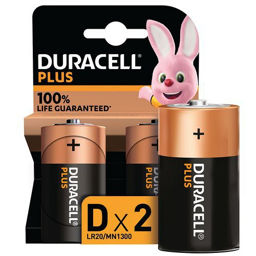 DURACELL Plus MN1300 1.5V D-Cells (2 pack)