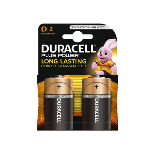 DURACELL Plus MN1300 1.5V D-Cells (2 pack)