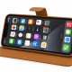 Premium Leather Wallet Case for iPhone XR Cognac