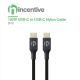 iNcentive Strong Nylon USB-C to USB-C Fast Charger 100W Cable 1 meter (VT209)