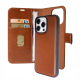 Platina Real Leather 2-in-1 Wallet (MagSafe Compatible) for iPhone 16 Pro Cognac